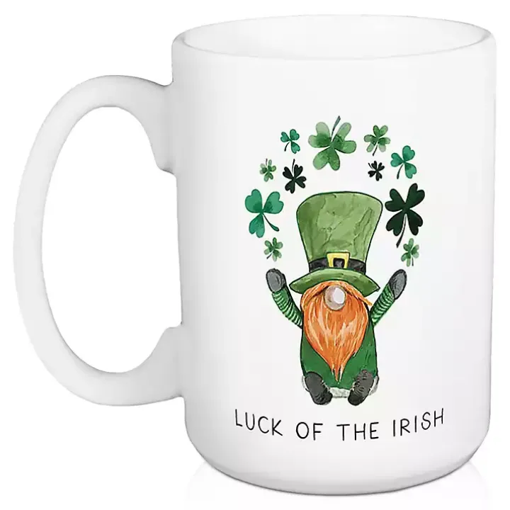 Luck of the Irish Shamrocks Mugs, Set of 2