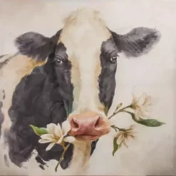 Magnolia Cow Canvas Art Print