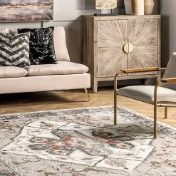 Mali Traditional Medallion Washable Area Rug, 5x8