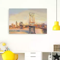 Manhattan Sunrise Canvas Art Print, 60x40 in.