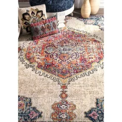 Mara Vintage Medallion Area Rug, 5x8