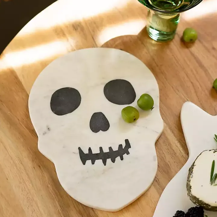 Marble Skull Halloween Cheese Board