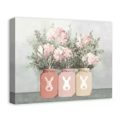 Mason Jars Easter Bouquet Canvas Art Print