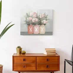 Mason Jars Easter Bouquet Canvas Art Print