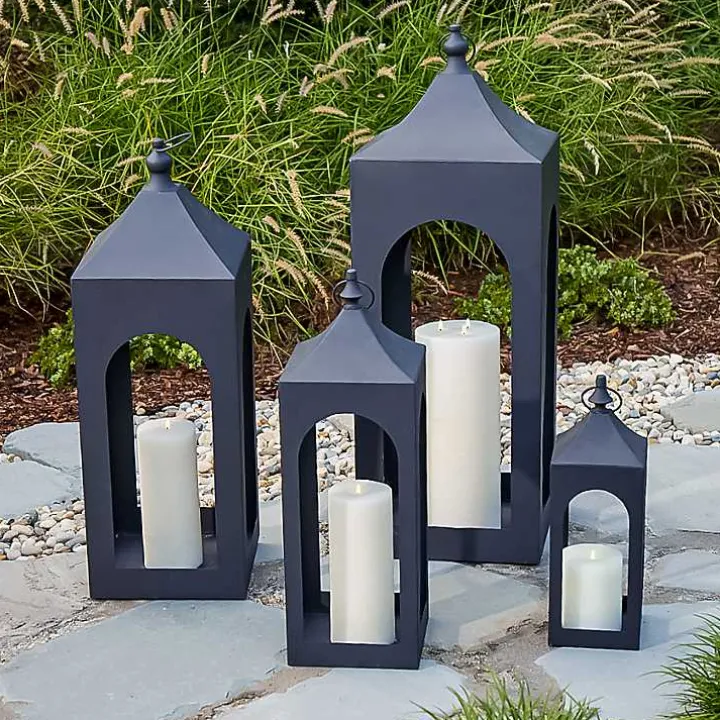 Matte Black Hampshire Metal Lantern, 30 in.