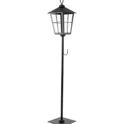 Matte Black Lantern Post with Wreath Holder