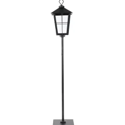 Matte Black Lantern Post with Wreath Holder