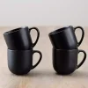 Matte Black Simple Things Mugs, Set of 4
