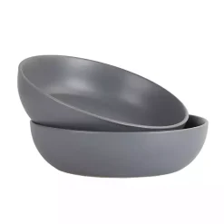 Matte Charcoal Gray Serving Bowls, Set of 2