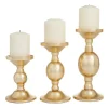 Matte Gold Metal 3-pc. Pillar Candle Holder Set