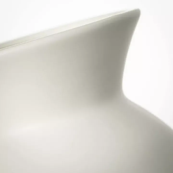 Matte Ivory Hourglass Ceramic Vase