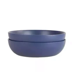 Matte Midnight Blue Serving Bowls, Set of 2