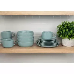 Matte Mineral Blue Kera 16-pc. Dinnerware Set