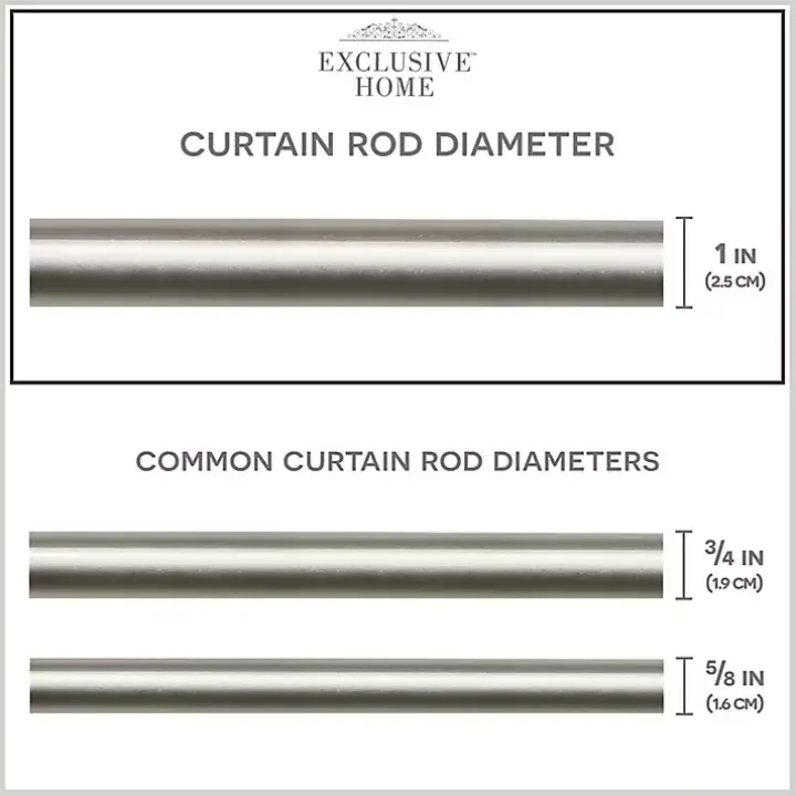 Matte Nickel Stacked Cylinder Curtain Rod, 120 in.