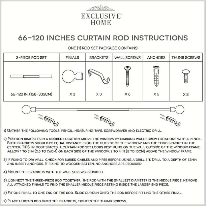 Matte Nickel Stacked Cylinder Curtain Rod, 120 in.