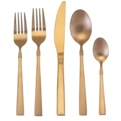 Matte Rose Gold Rounded 20-pc. Flatware Set