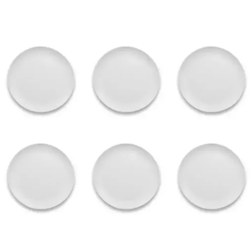 Matte White Melamine Coupe Dinner Plates, Set of 6