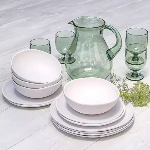 Matte White Melamine Coupe Dinner Plates, Set of 6