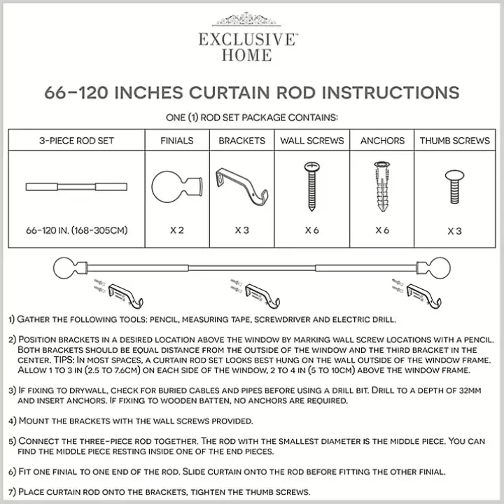 Matte White Open Sphere Curtain Rod, 120 in.