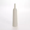 Matte White Ribbed Metal Floor Vase