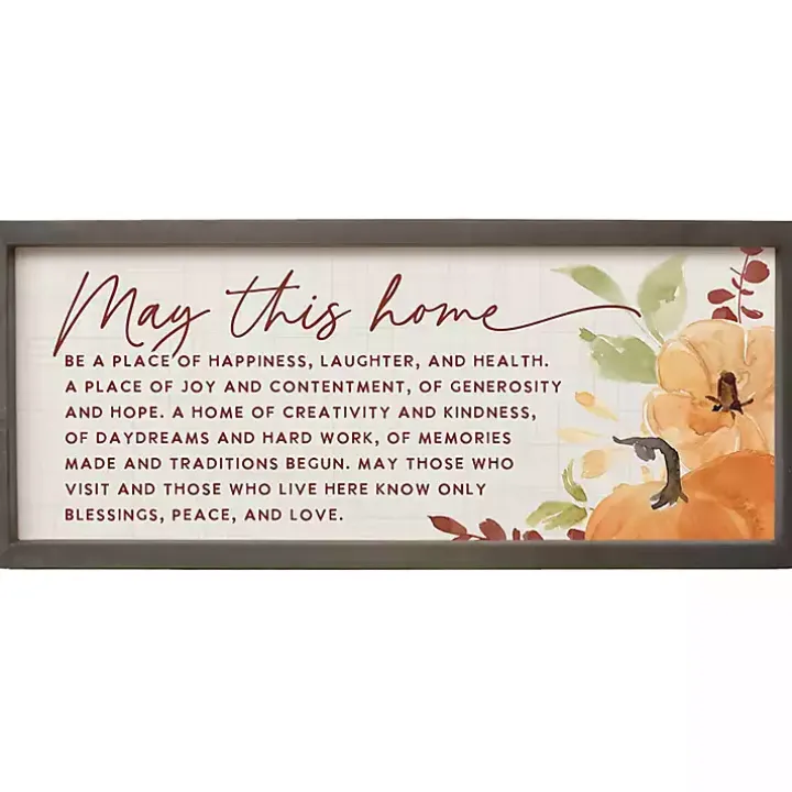 May This Home Harvest Framed Wall Plaque