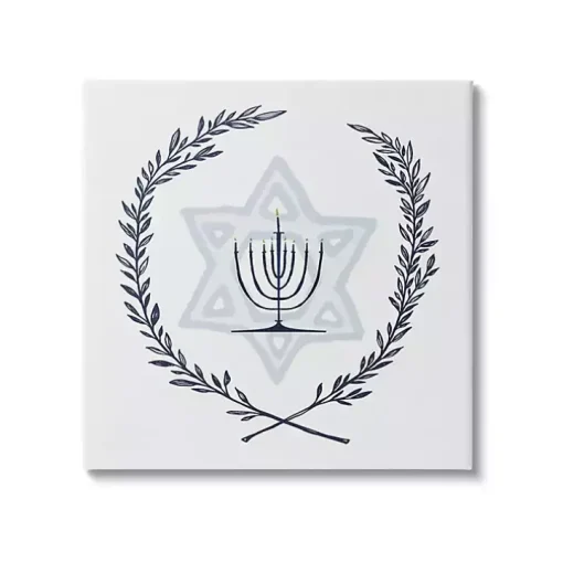 Menorah Wreath Canvas Art Print