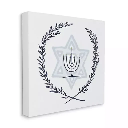 Menorah Wreath Canvas Art Print