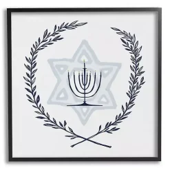 Menorah Wreath Framed Art Print