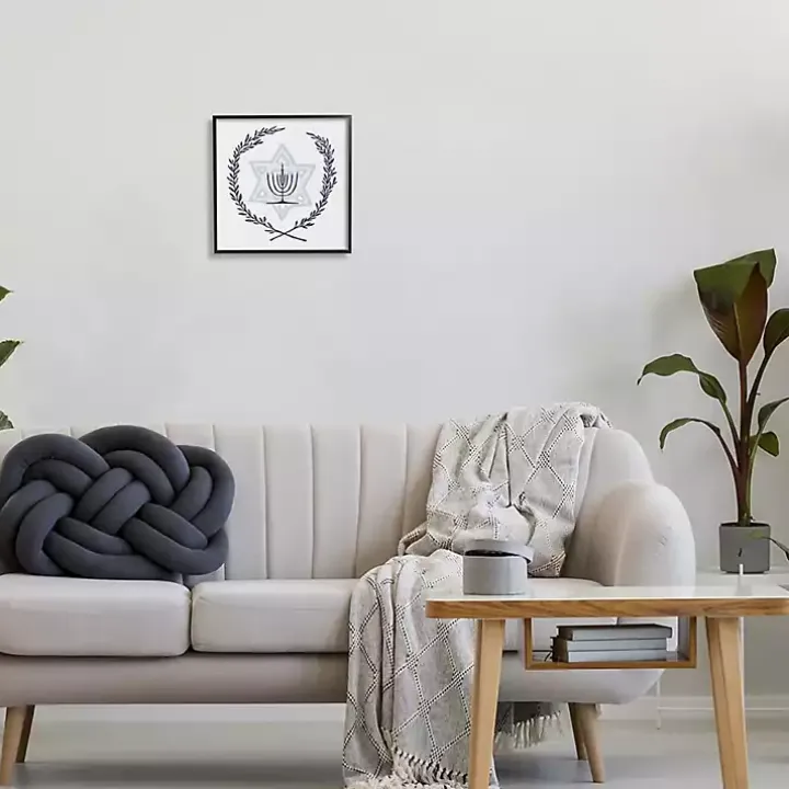 Menorah Wreath Framed Art Print