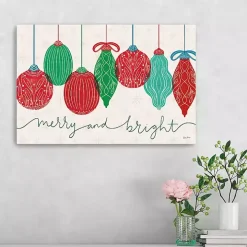Merry and Bright Bulbs Canvas Art Print, 24x16 in.