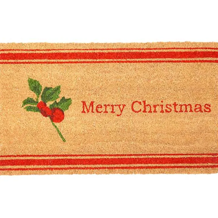 Merry Christmas Berry Sprig Doormat