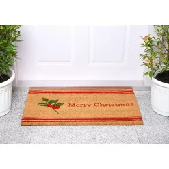 Merry Christmas Berry Sprig Doormat