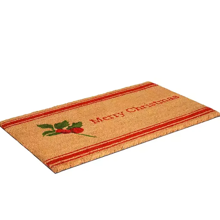 Merry Christmas Berry Sprig Doormat
