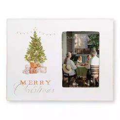 Merry Christmas Cottage Tree Picture Frame, 4x6