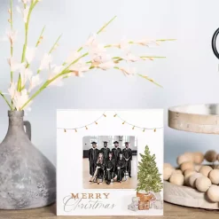 Merry Christmas Cottage Tree Picture Frame, 4x4