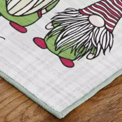 Merry Christmas Gnome Plaid Accent Rug