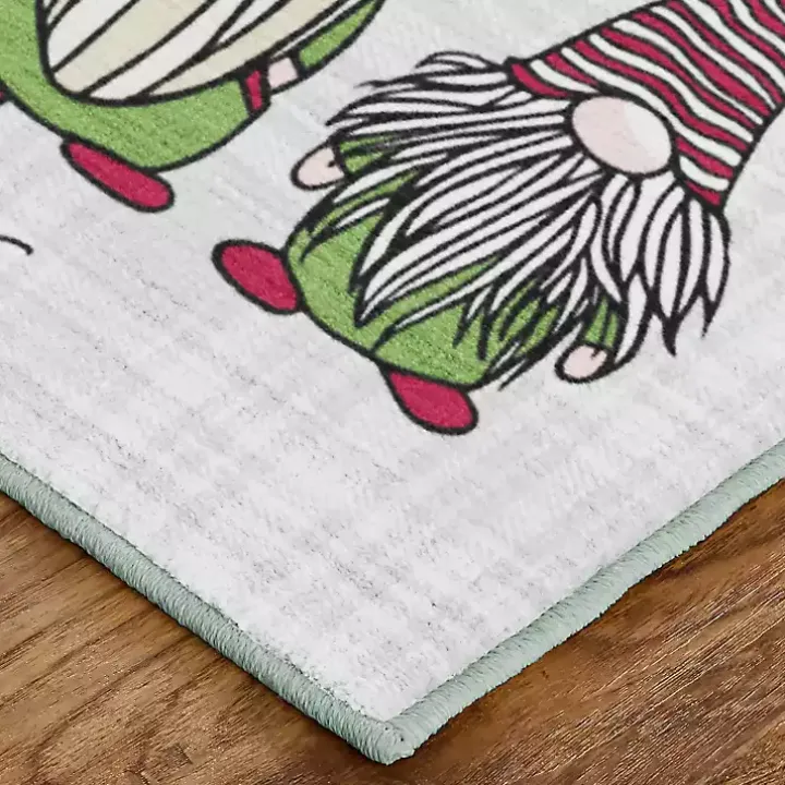 Merry Christmas Gnome Plaid Accent Rug