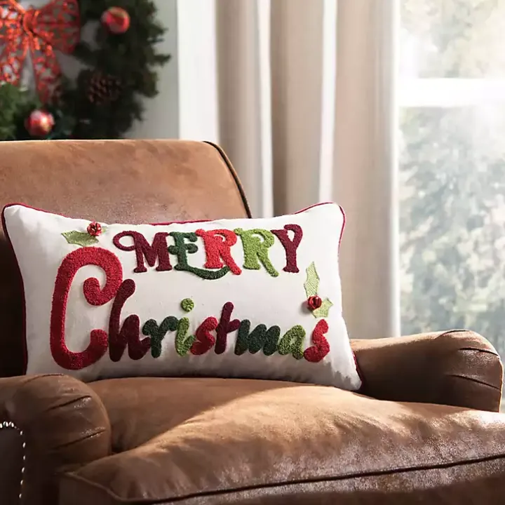 Merry Christmas Jingles Lumbar Pillow