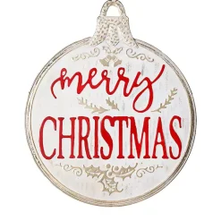 Merry Christmas Metal Ornament Wall Plaque