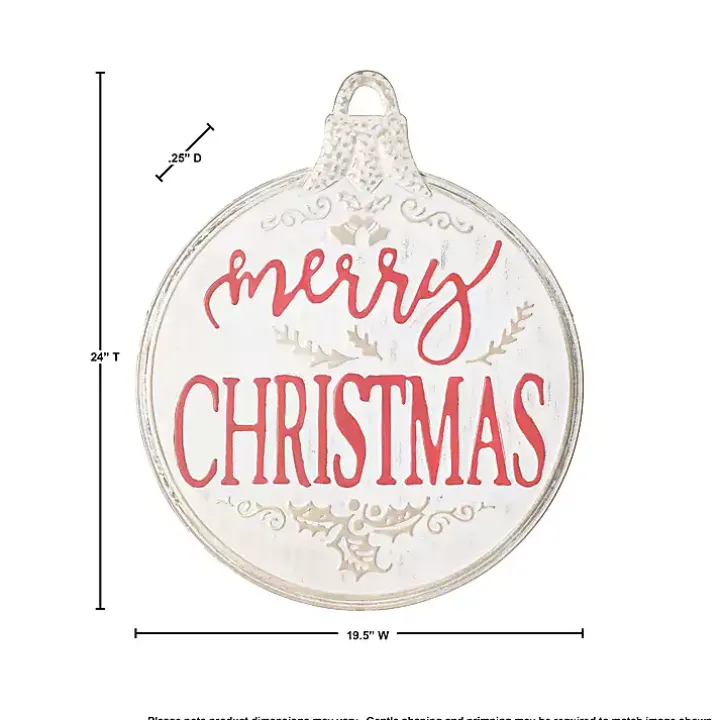 Merry Christmas Metal Ornament Wall Plaque