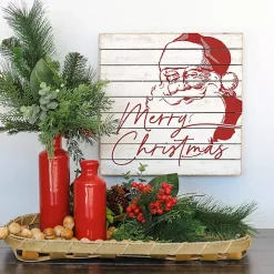 Merry Christmas Santa Wood Wall Plaque