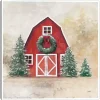 Merry Red Barn Framed Canvas Art Print