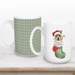 Merry Woofmas Puppy Stocking Mugs, Set of 2
