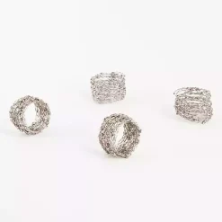 Metallic Gold Wire Napkin Rings, Set of 4