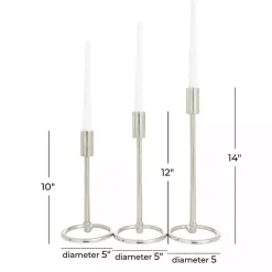Metallic Loop Base Taper Candle Holders, Set of 3
