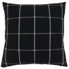 Midnight Black Large Print Plaid Throw Pillow