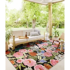 Midnight Garden Party Indoor/Outdoor Rug, 7x11