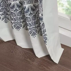 Mila Blue Horizontal Stripe Curtain Panel, 84 in.