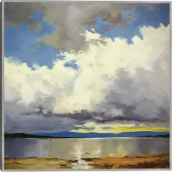 Mile High Lake Sky Framed Canvas Art Print