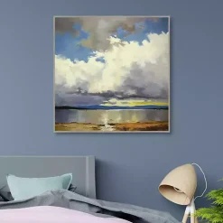 Mile High Lake Sky Framed Canvas Art Print